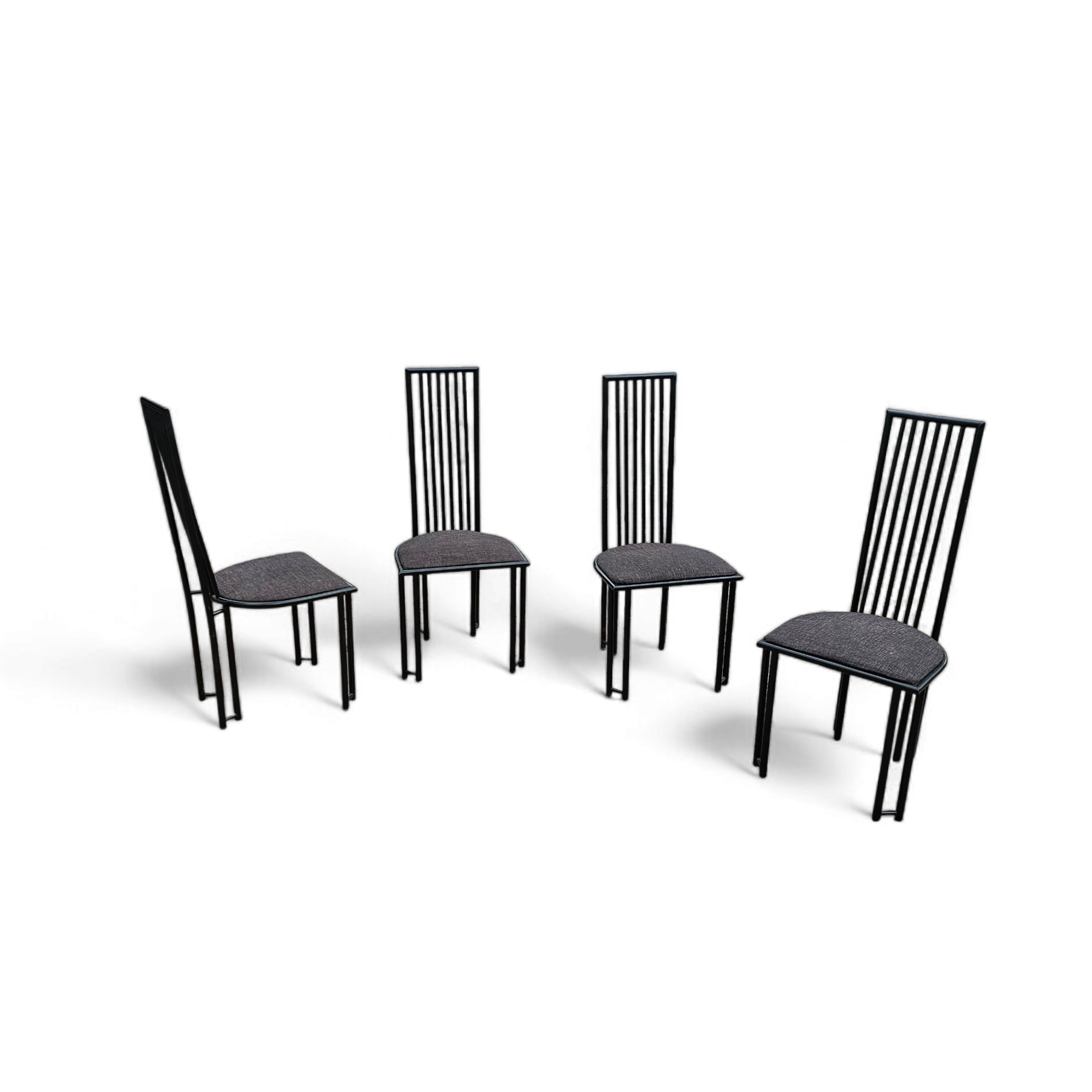 4 x Postmodern chair / metal frame / 1980s