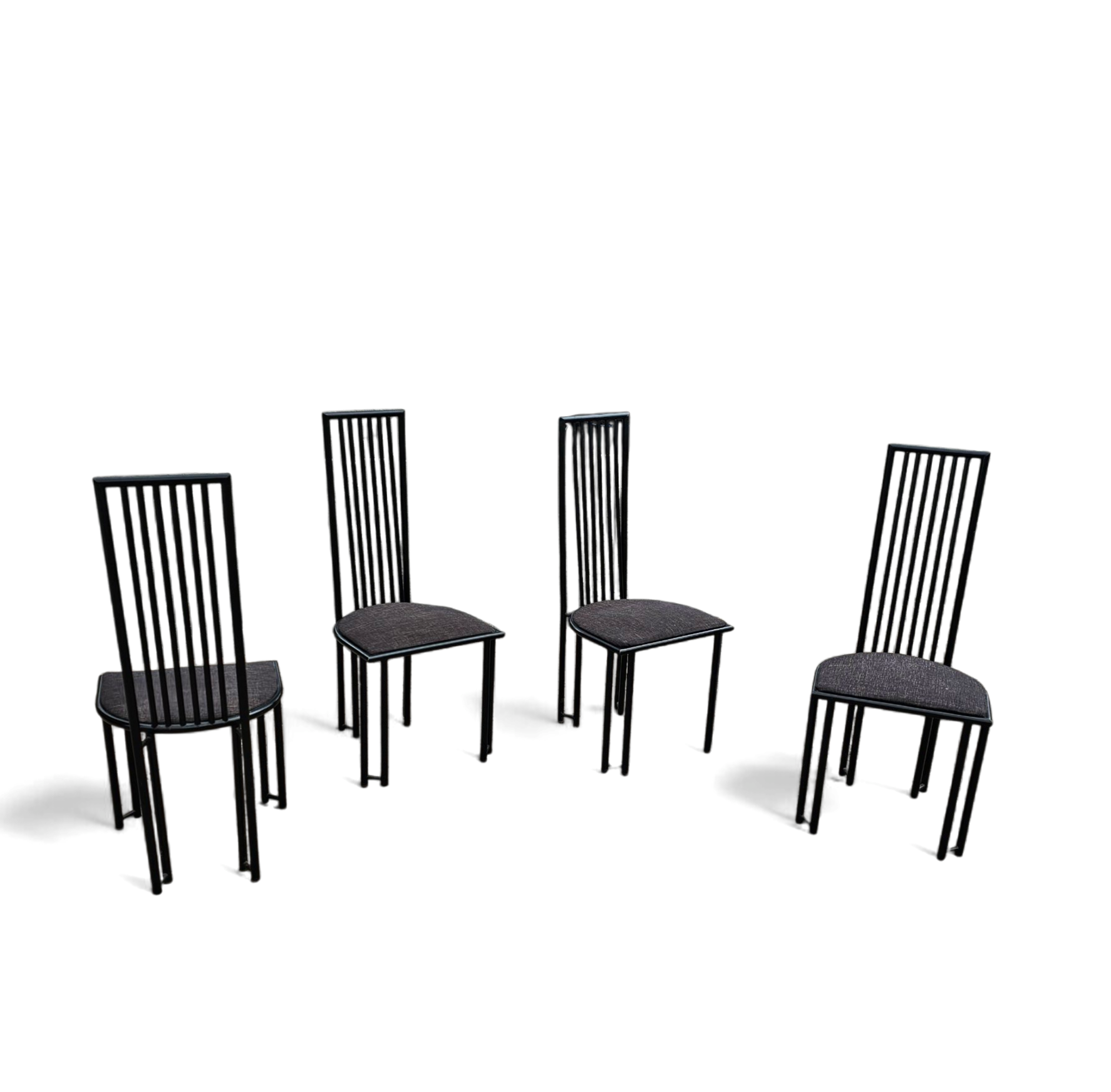 4 x Postmodern chair / metal frame / 1980s