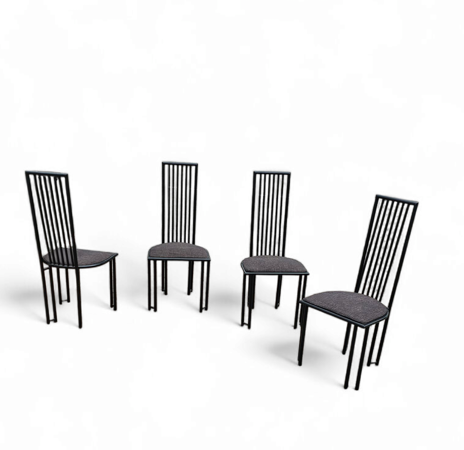 4 x Postmodern chair / metal frame / 1980s