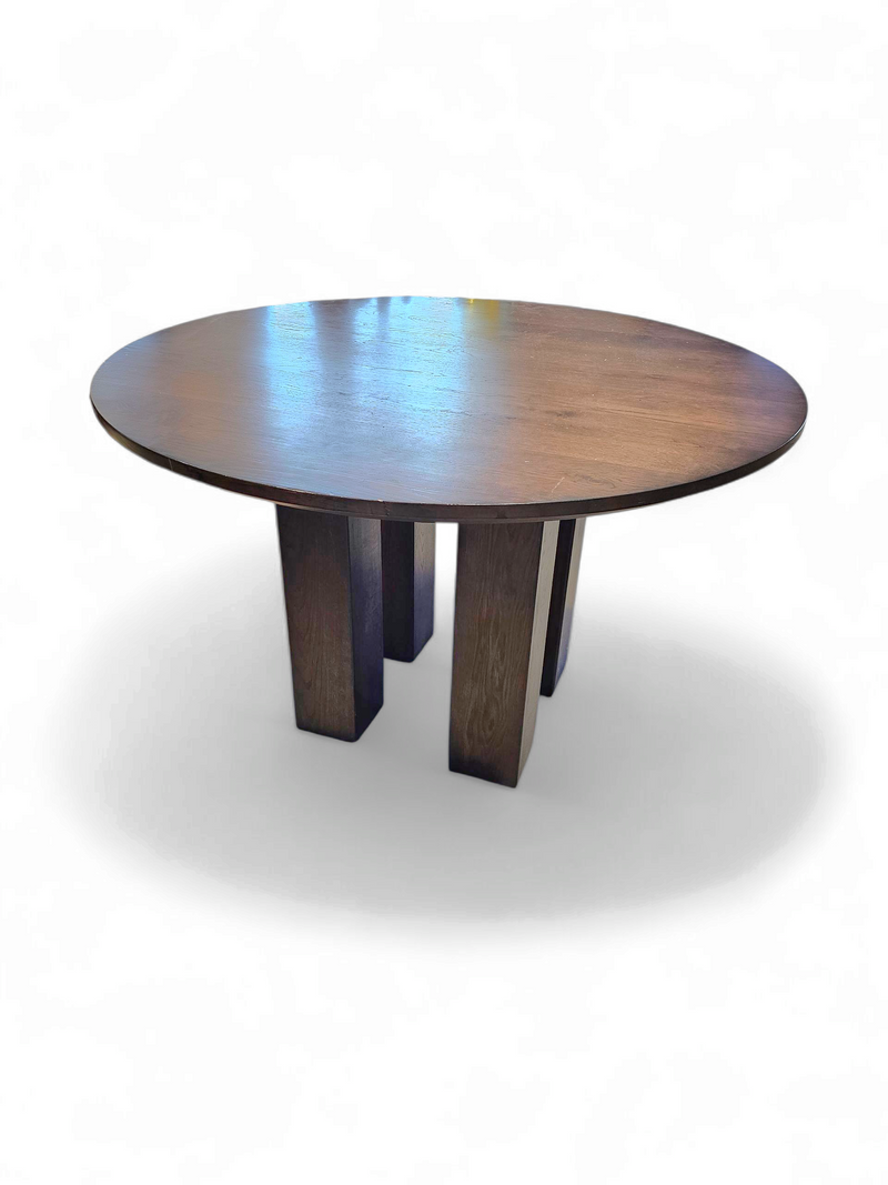Weighty / 100kg / round oak dining table / life time construction / 1980s