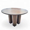 Weighty / 100kg / round oak dining table / life time construction / 1980s