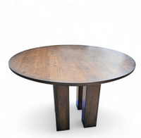 Weighty / 100kg / round oak dining table / life time construction / 1980s