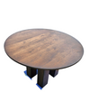 Weighty / 100kg / round oak dining table / life time construction / 1980s