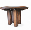 Weighty / 100kg / round oak dining table / life time construction / 1980s