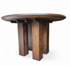 Weighty / 100kg / round oak dining table / life time construction / 1980s