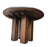 Weighty / 100kg / round oak dining table / life time construction / 1980s
