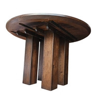 Weighty / 100kg / round oak dining table / life time construction / 1980s