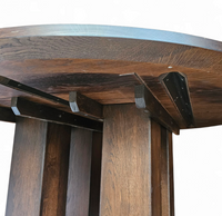 Weighty / 100kg / round oak dining table / life time construction / 1980s