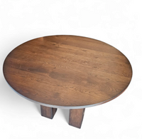Weighty / 100kg / round oak dining table / life time construction / 1980s