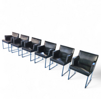 6 x Solo chair S58 by Antonio Citterio for B&B Italia / Black leather