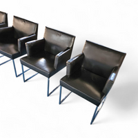 6 x Solo chair S58 by Antonio Citterio for B&B Italia / Black leather