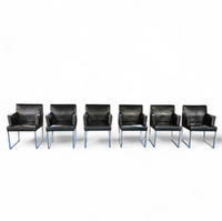 6 x Solo chair S58 by Antonio Citterio for B&B Italia / Black leather