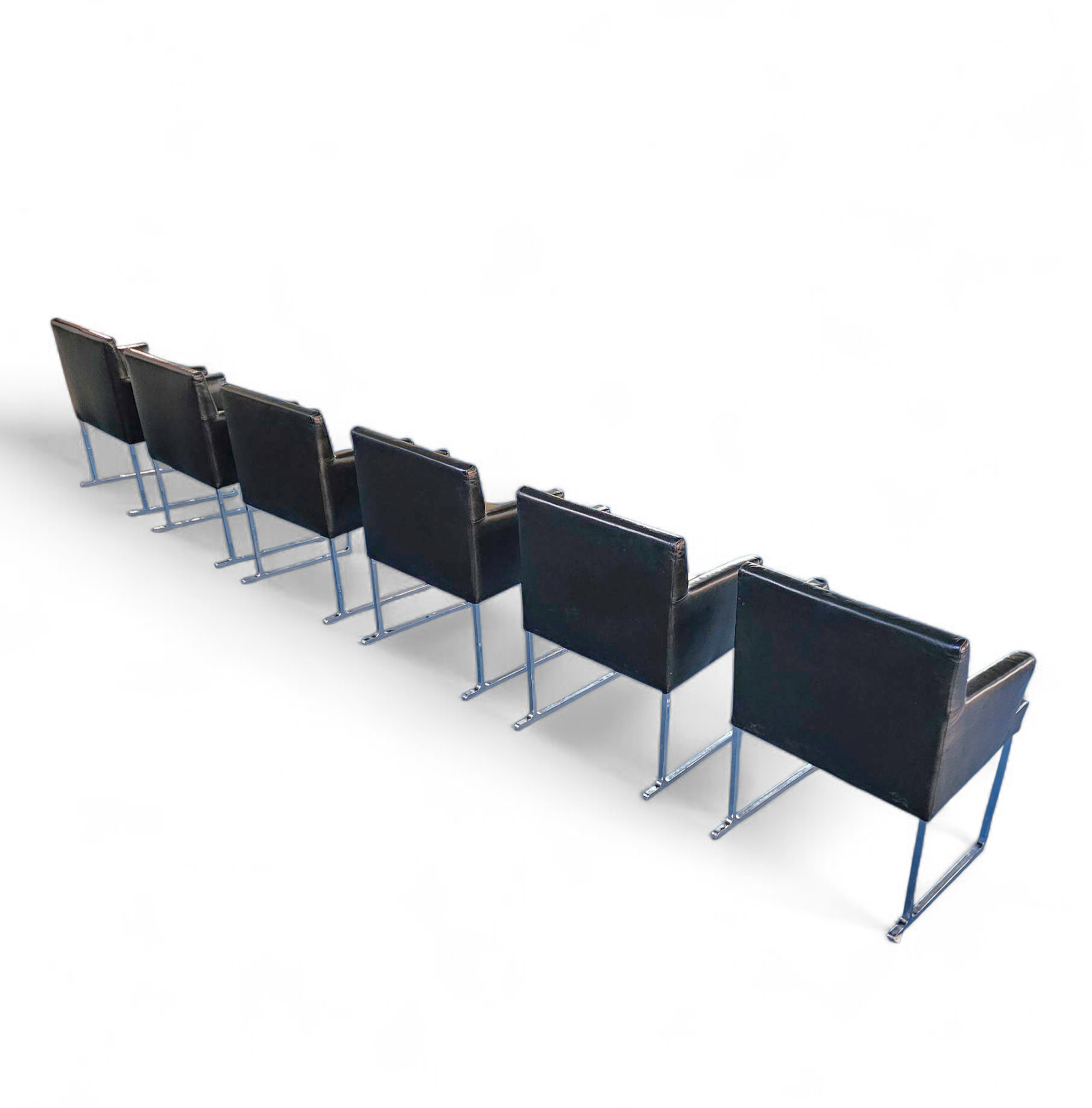 6 x Solo chair S58 by Antonio Citterio for B&B Italia / Black leather