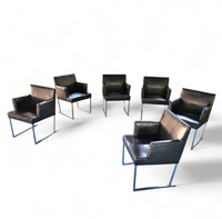 6 x Solo chair S58 by Antonio Citterio for B&B Italia / Black leather
