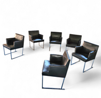 6 x Solo chair S58 by Antonio Citterio for B&B Italia / Black leather