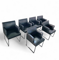 6 x Solo chair S58 by Antonio Citterio for B&B Italia / Black leather