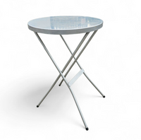 Aluminium standing tables 1970s / Height 111