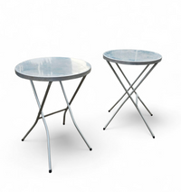 Aluminium standing tables 1970s / Height 111