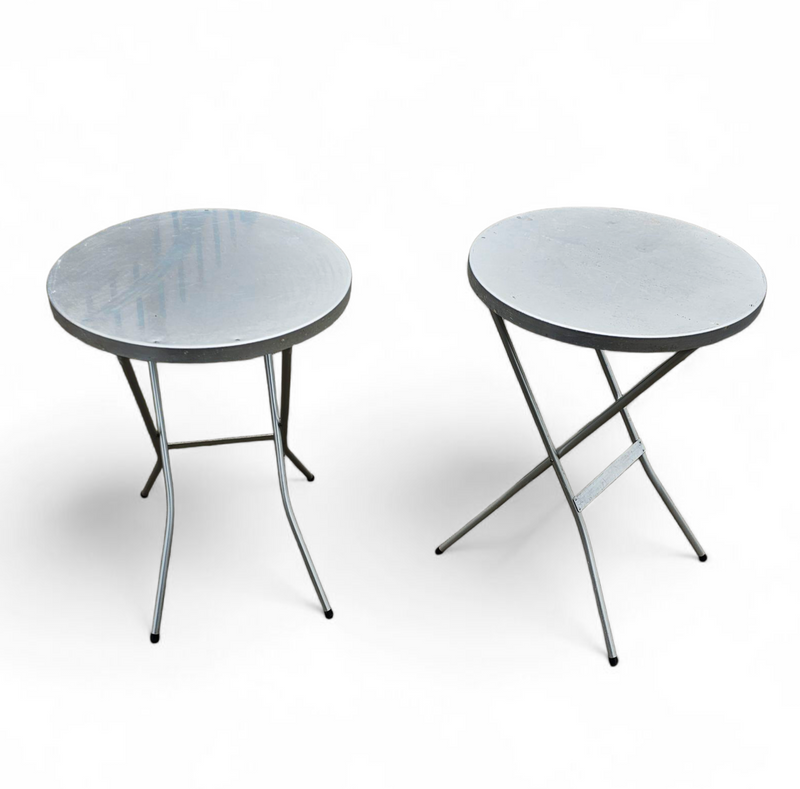 Aluminium standing tables 1970s / Height 111