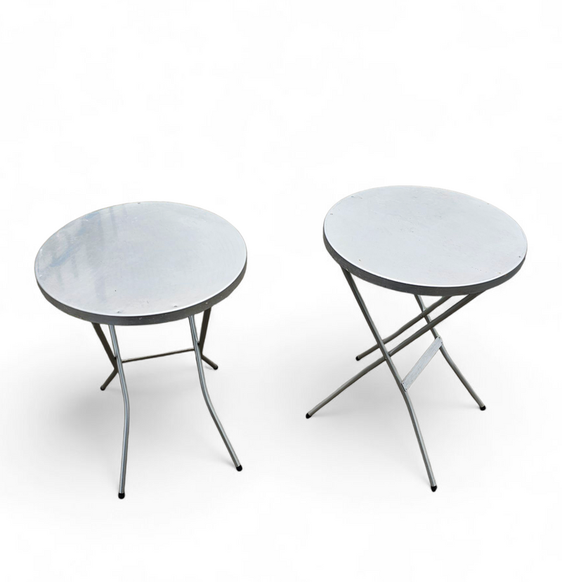 Aluminium standing tables 1970s / Height 111