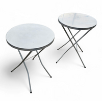 Aluminium standing tables 1970s / Height 111