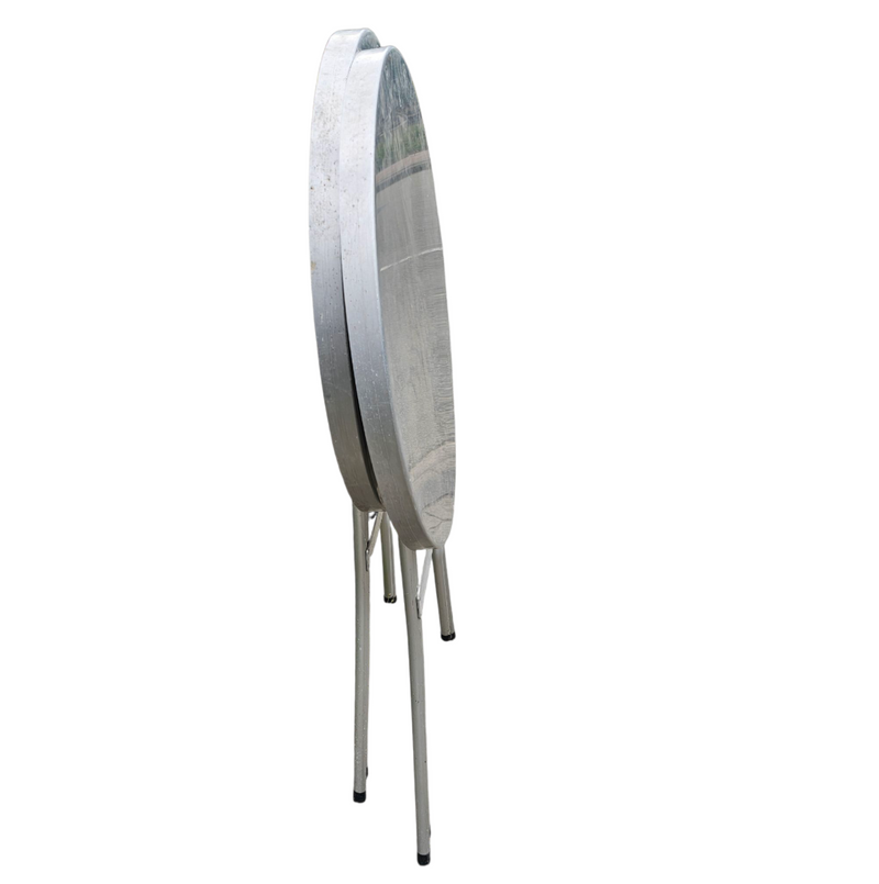 Aluminium standing tables 1970s / Height 111