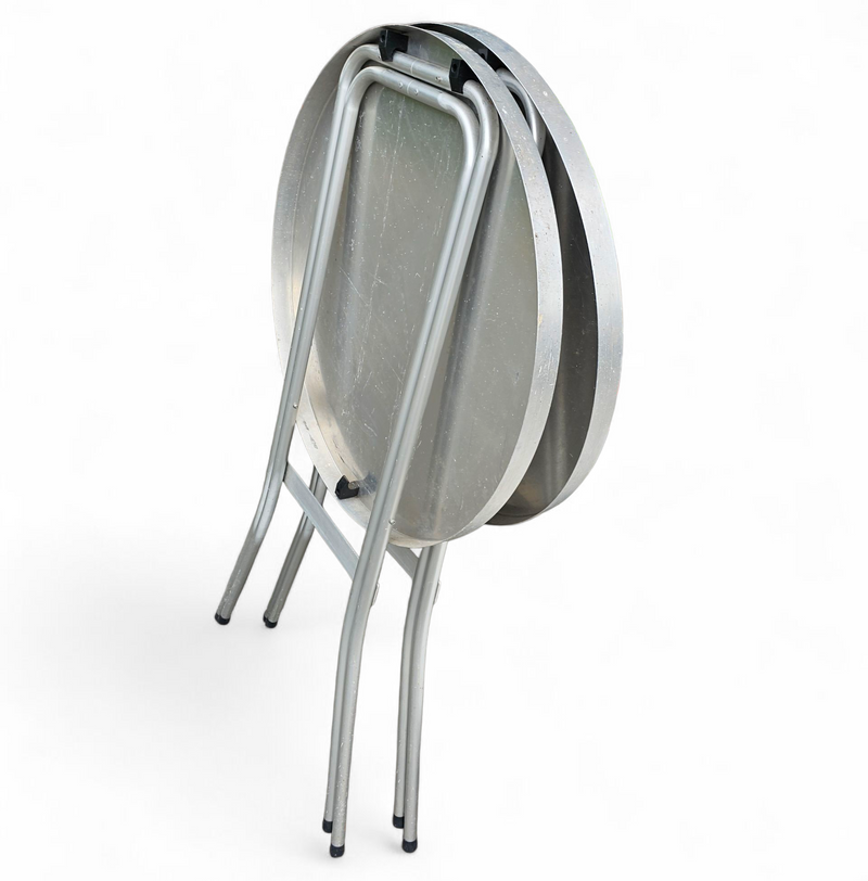 Aluminium standing tables 1970s / Height 111