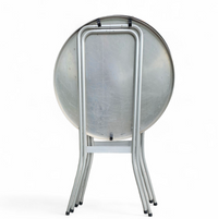 Aluminium standing tables 1970s / Height 111