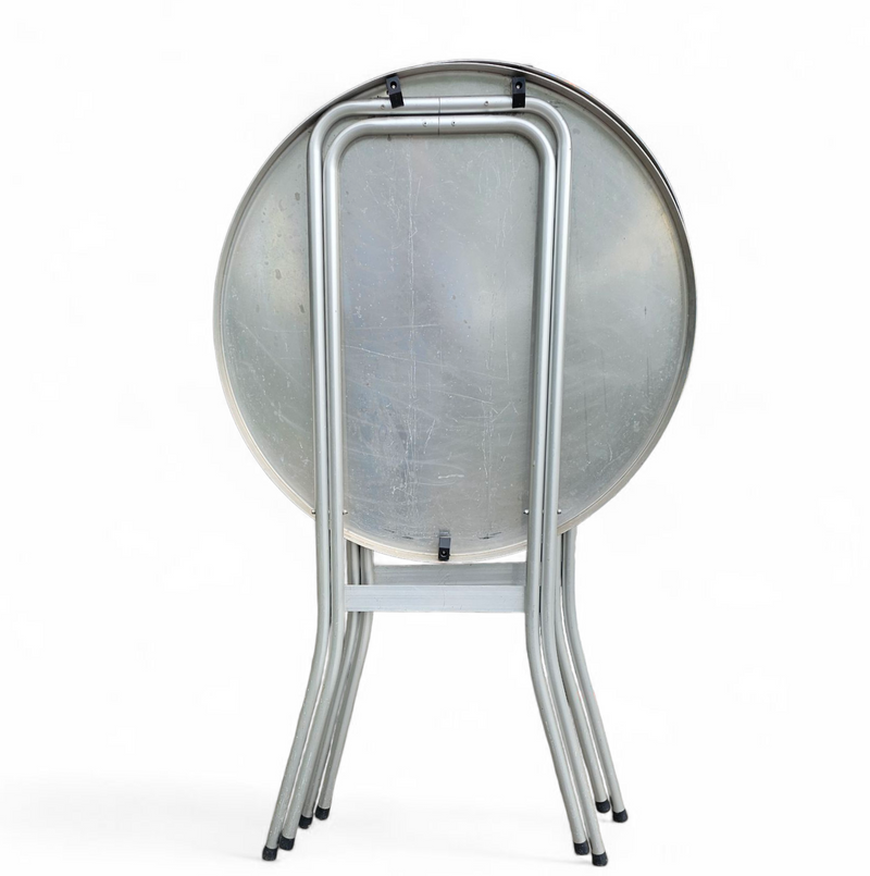 Aluminium standing tables 1970s / Height 111