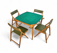 Gio Ponti set / Game Table / 4 x folding chair / 1958 / Fratelli Reguitti / Folding chairs Eden / Gio Ponti by Stol Kamnik