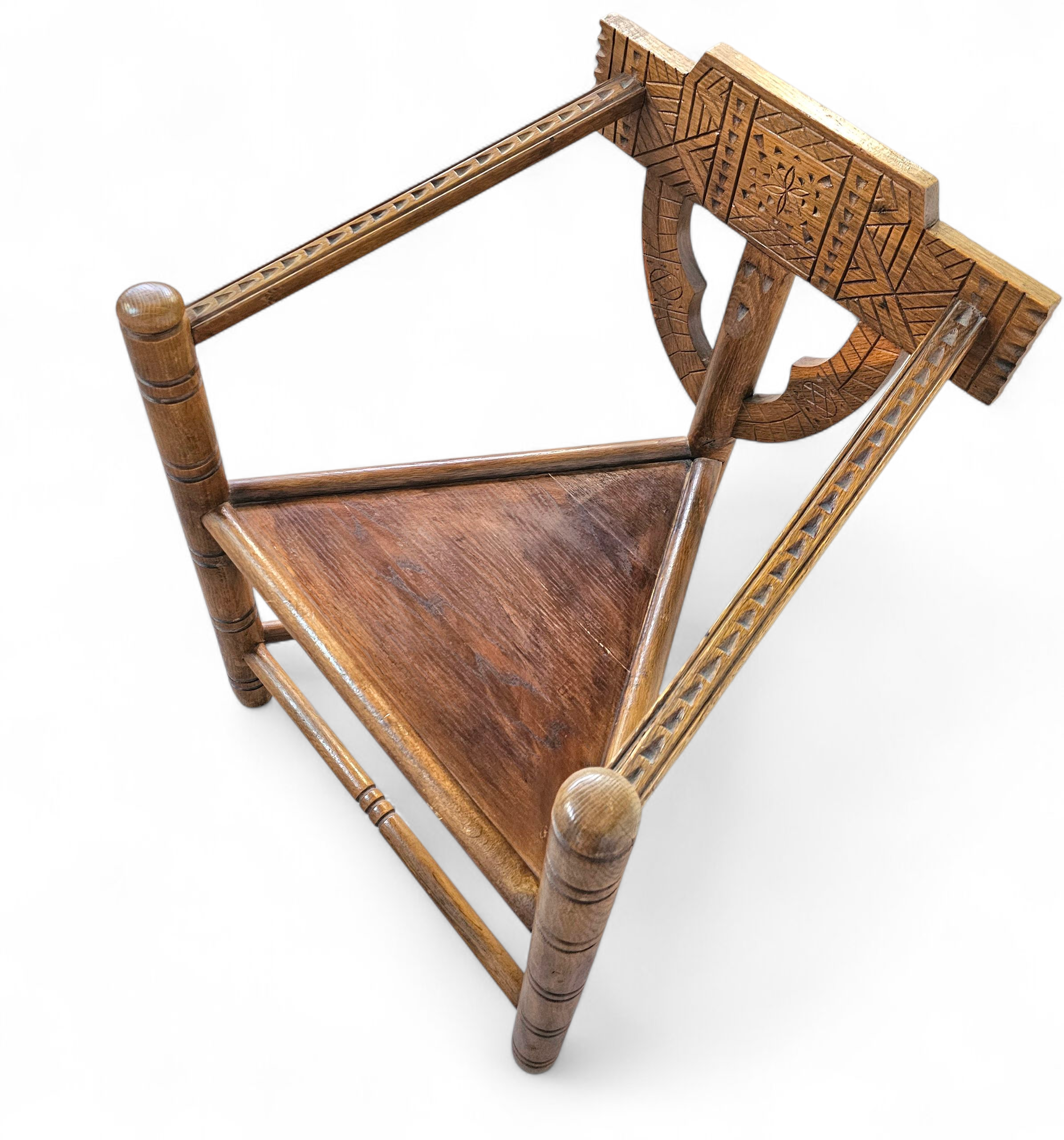 Carved Swedish Monk Chairs
Style attributed to Bernhard Hoettger
Made in Sweden / 1940s