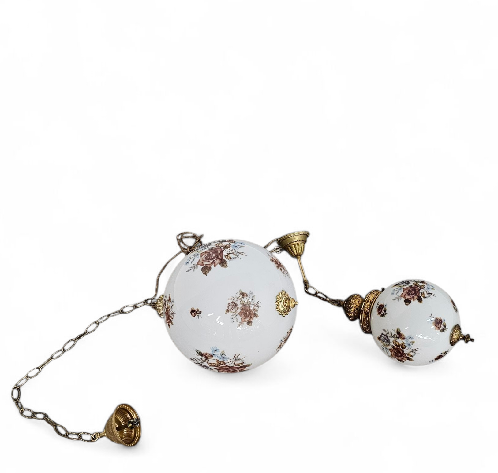 Hall lamps / Louis XV style / Belgium Glass/brass 1970