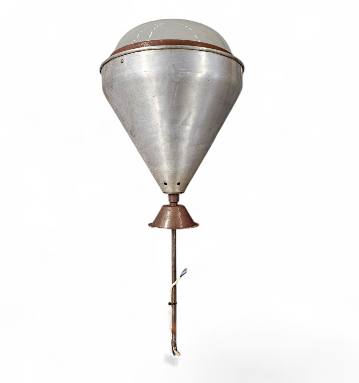 Large aluminum/ Industrial / hanging lamp / 1970s / height  55 cm