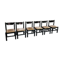 Rare dining set / Vico Magistretti / Italy / 1970s /
solid black painted wood / 6 x chair / matching table