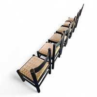 Rare dining set / Vico Magistretti / Italy / 1970s /
solid black painted wood / 6 x chair / matching table