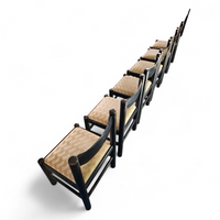 Rare dining set / Vico Magistretti / Italy / 1970s /
solid black painted wood / 6 x chair / matching table