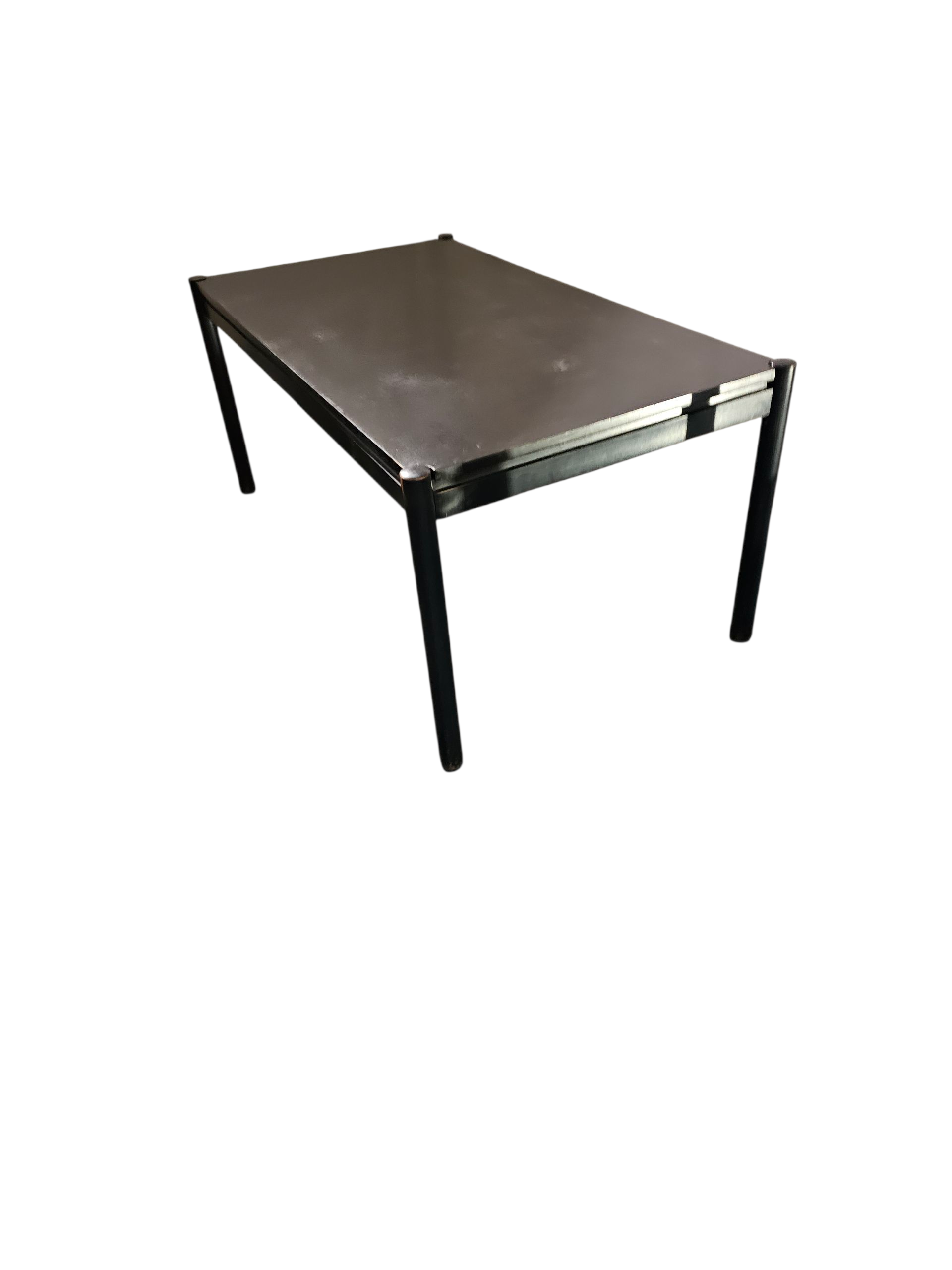Rare dining set / Vico Magistretti / Italy / 1970s /
solid black painted wood / 6 x chair / matching table