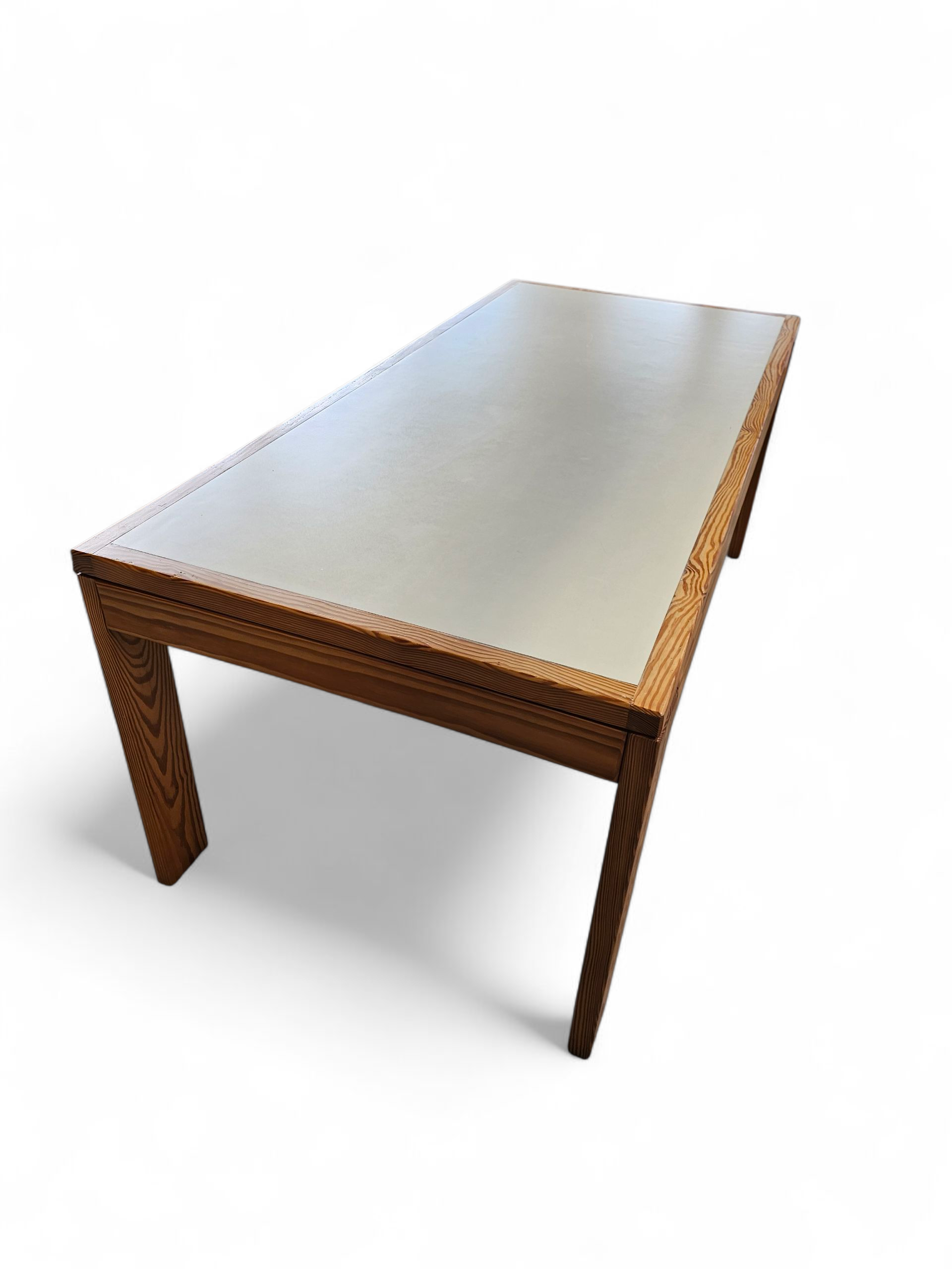 Pine wood dining table / formica top / 1970s