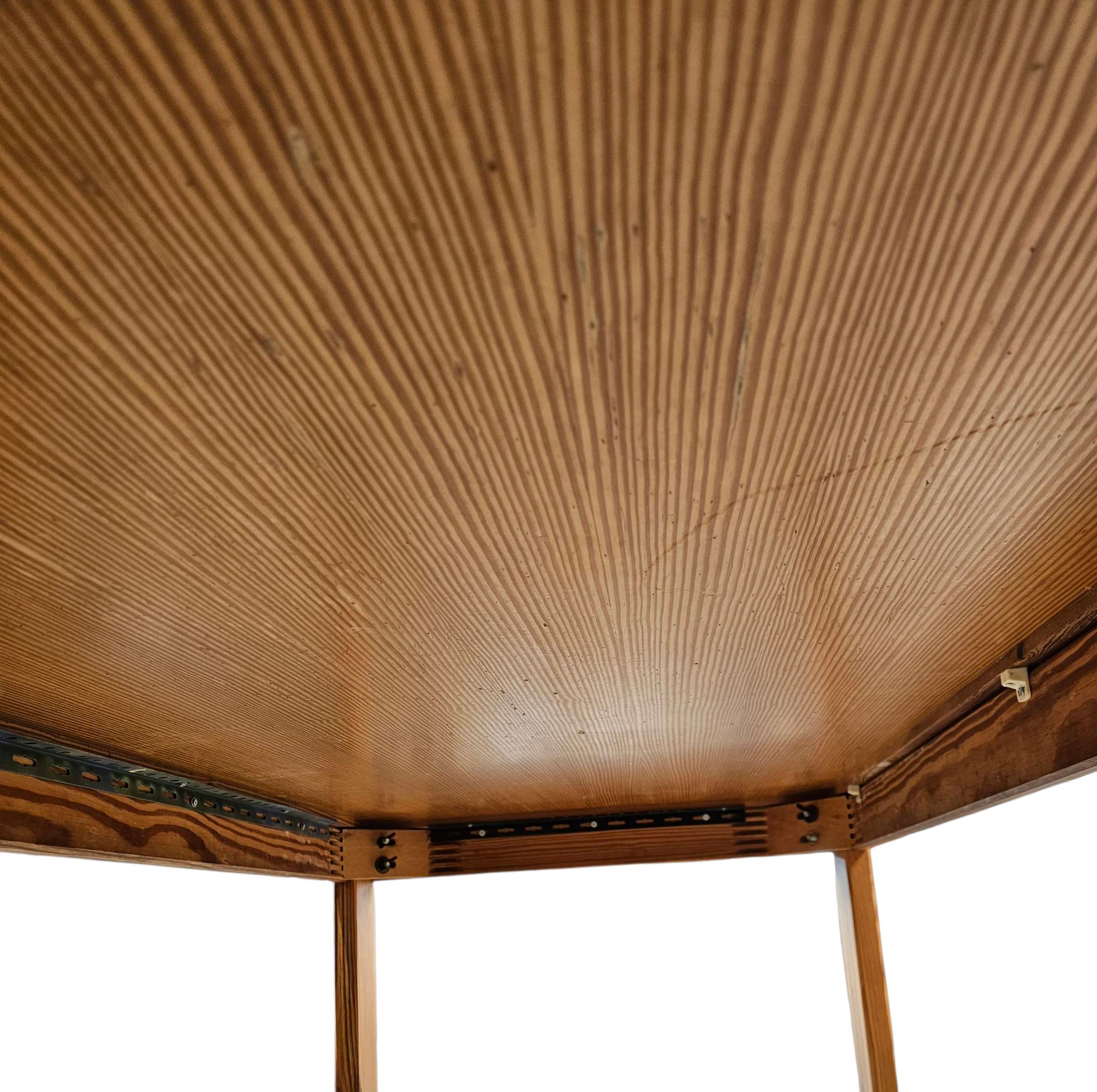Pine wood dining table / formica top / 1970s