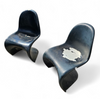 2 x 1959 Verner Panton Early Fiberglass S Chairs for Herman Miller / overpainted