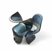 2 x 1959 Verner Panton Early Fiberglass S Chairs for Herman Miller / overpainted