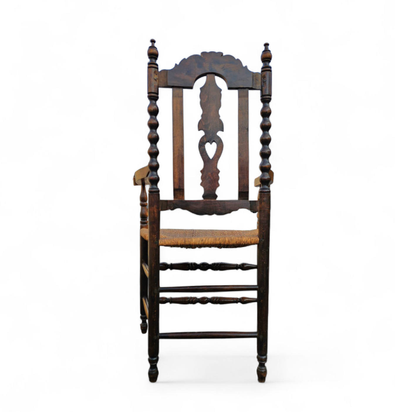 8 ( 2 x armrest ) x Ornate wood / bobbin / wicker Dining Chair / studded chairs