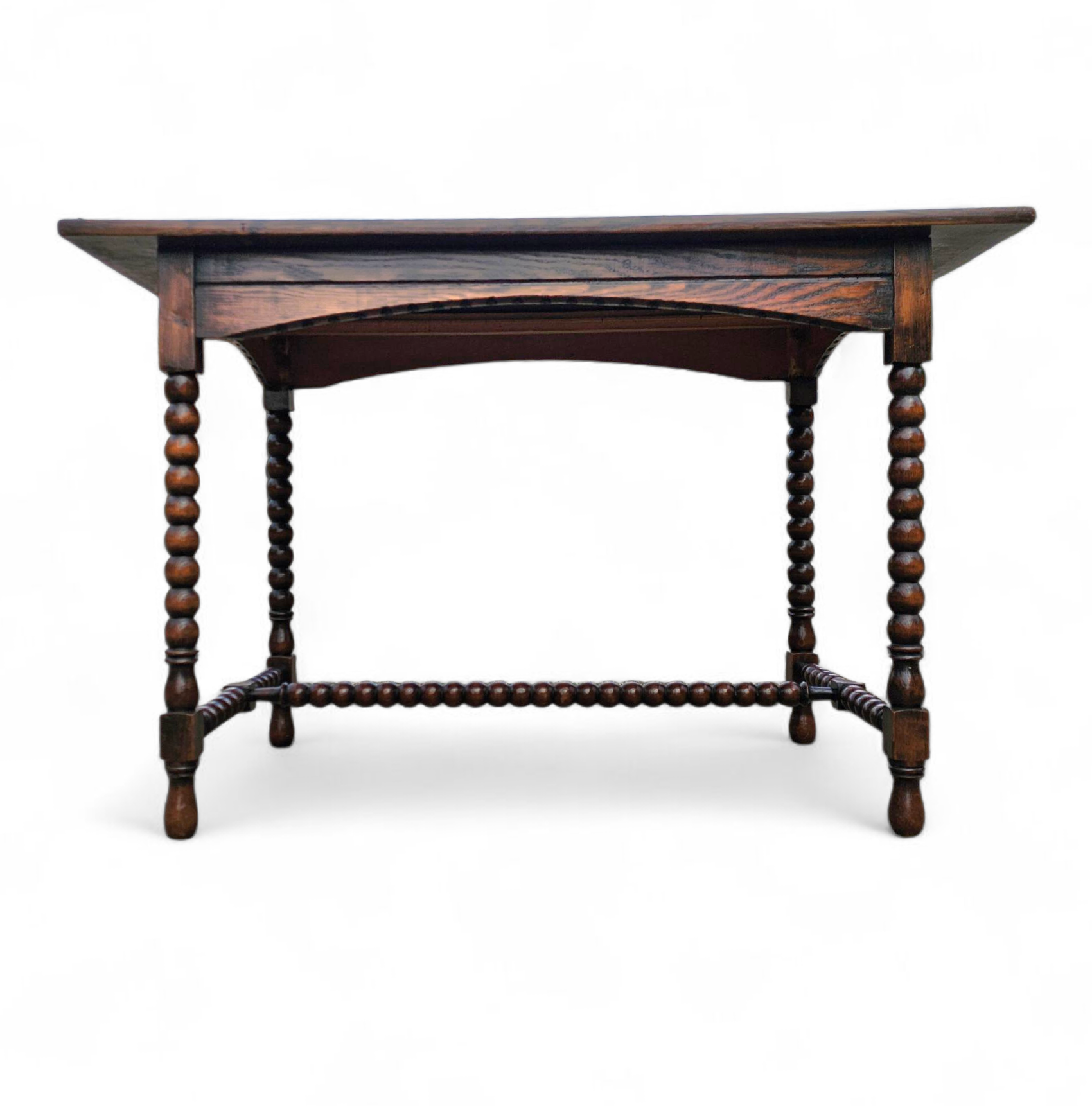 Ornate wood studded bobbin table / desk