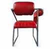 2 x Non-Conformist chair / Eileen Gray by Alivar / red leather / marked beneath the seat