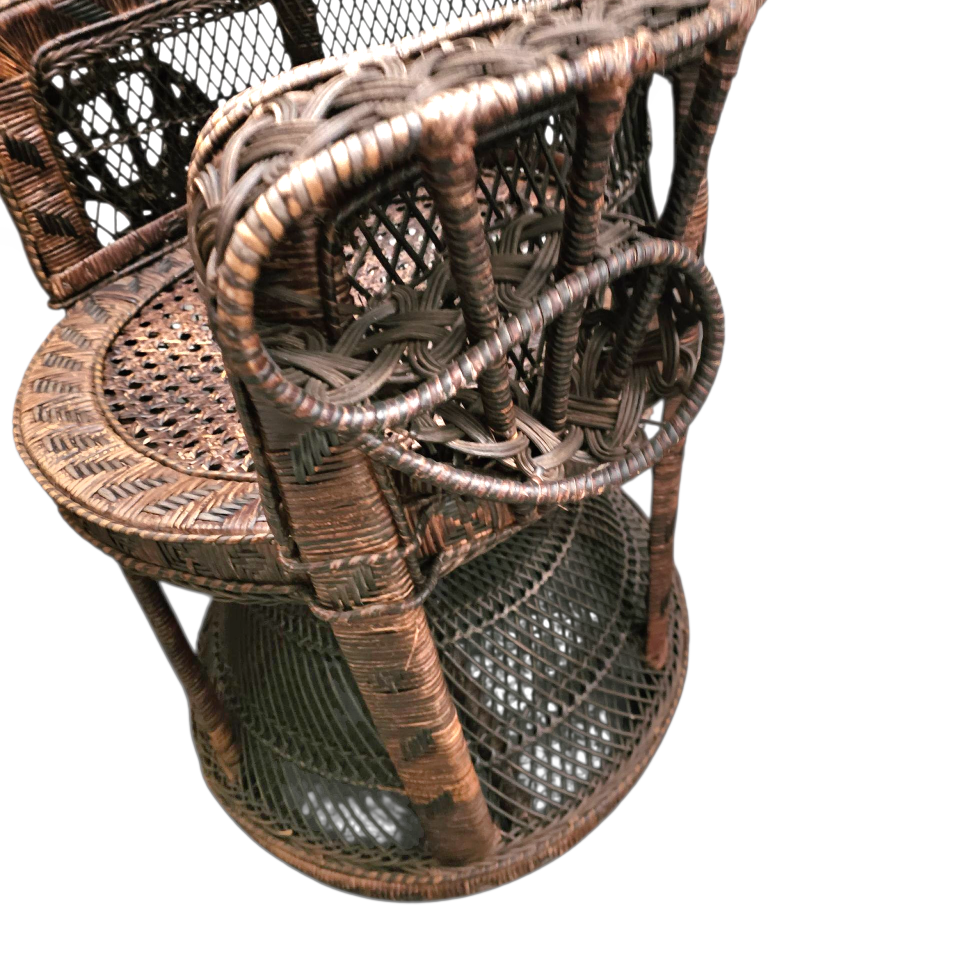Peacock Emmanuelle Wicker Chair / Kok Maison / 1970s