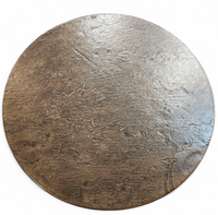 Round brutalis coffee table with brass / copper top / 1960s