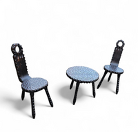 Brutalist chairs / side table / Spain 1970s