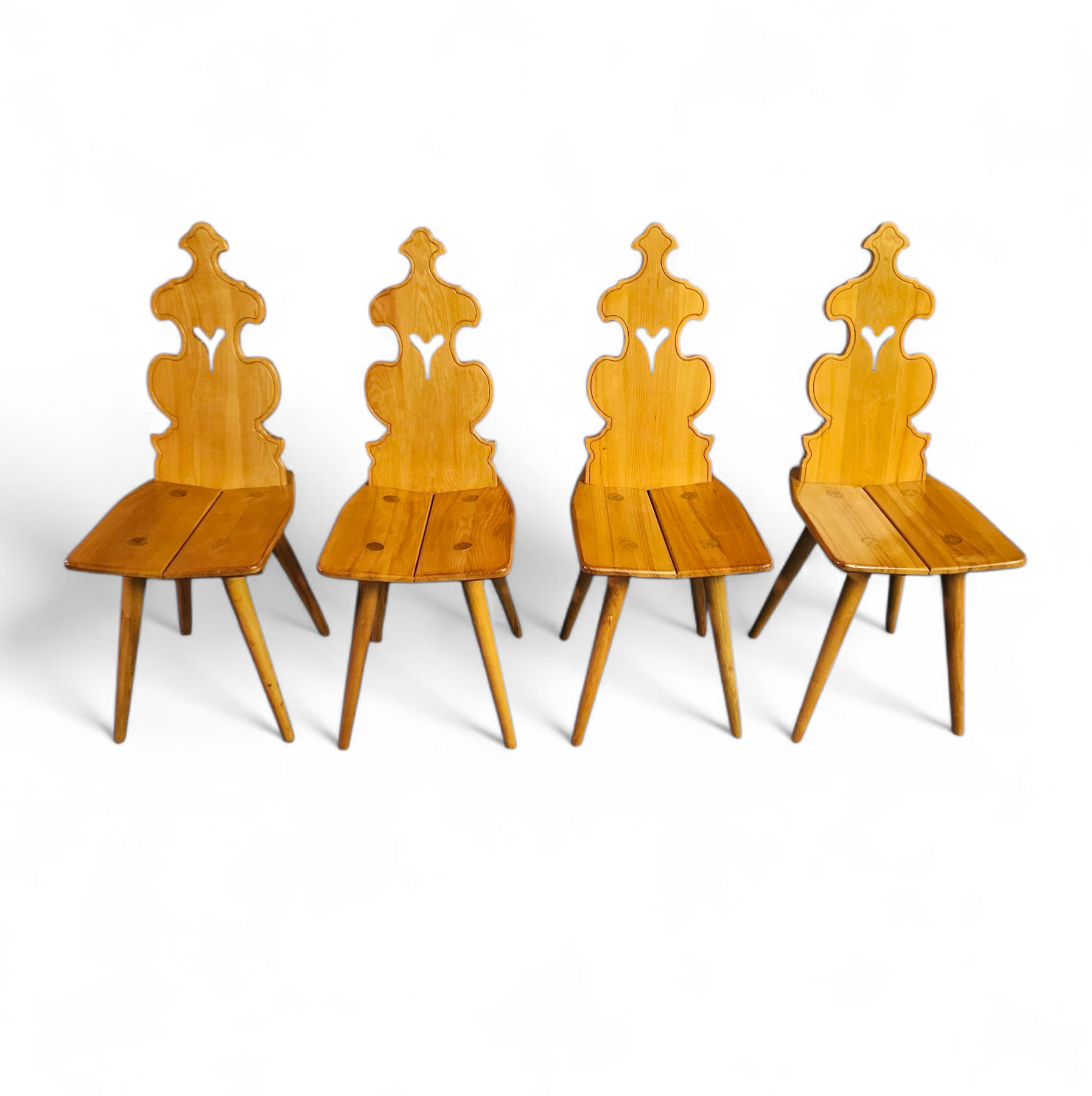 Cepelia Tiroler Chairs / table / set of 5 / Poland 1960s / marked