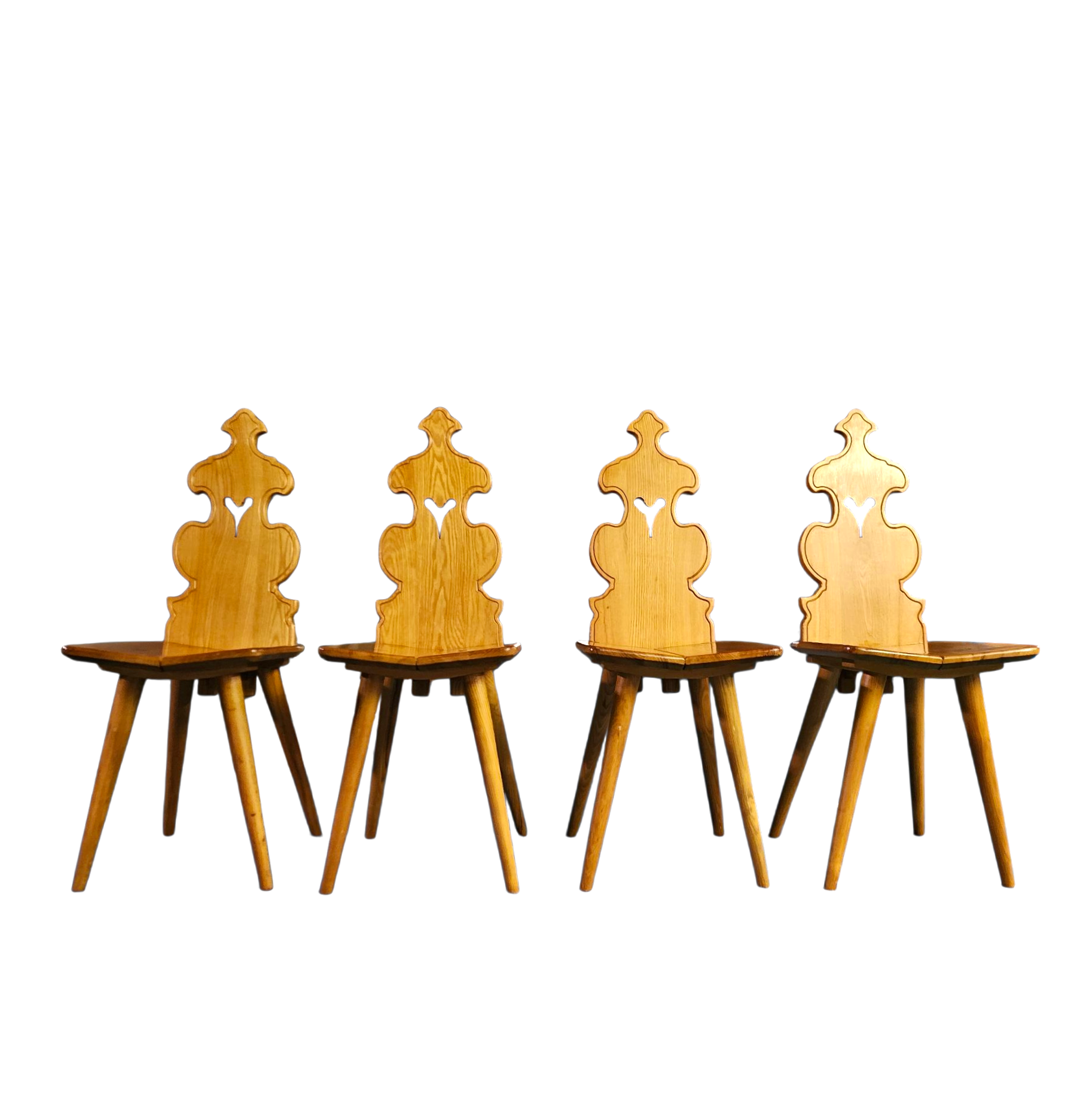 Cepelia Tiroler Chairs / table / set of 5 / Poland 1960s / marked