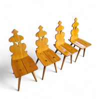 Cepelia Tiroler Chairs / table / set of 5 / Poland 1960s / marked